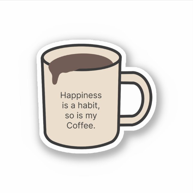 Sticker Citation De Mug De Café (Devant)