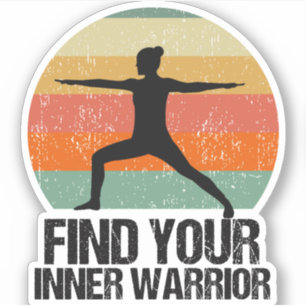 Sticker Citation du coucher de soleil du guerrier du yoga 