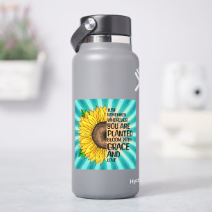 Sticker Citation et tournesol tiré à la main