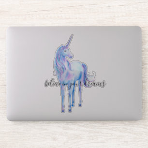 Sticker Citation inspirante de Girl Purple Unicorn Dream