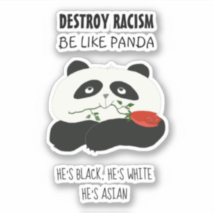 Sticker Citation Panda Anti Racisme