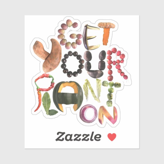 Sticker Citation pour manger sainement - Aliments entiers  (Feuille)