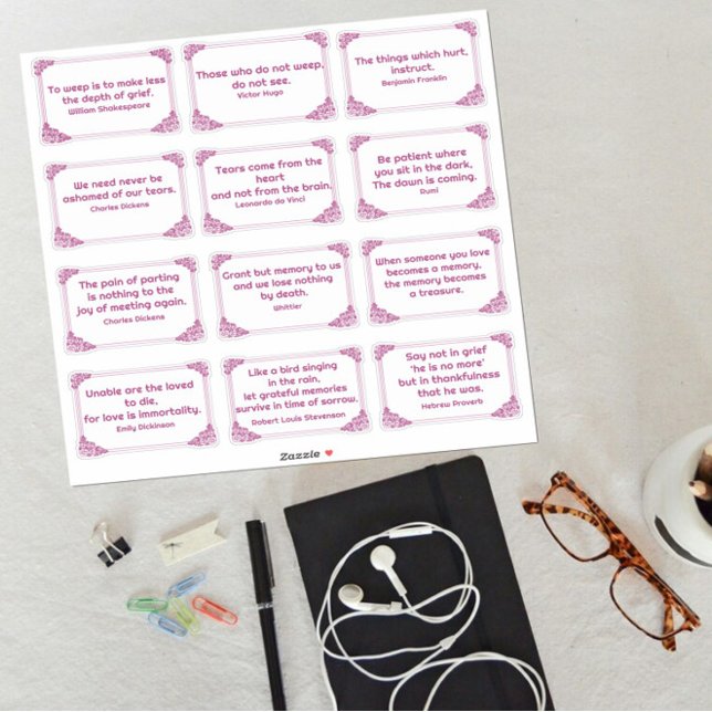 Sticker Citations douloureuses dans le coin Rose Cadre Mag (Créateur téléchargé)