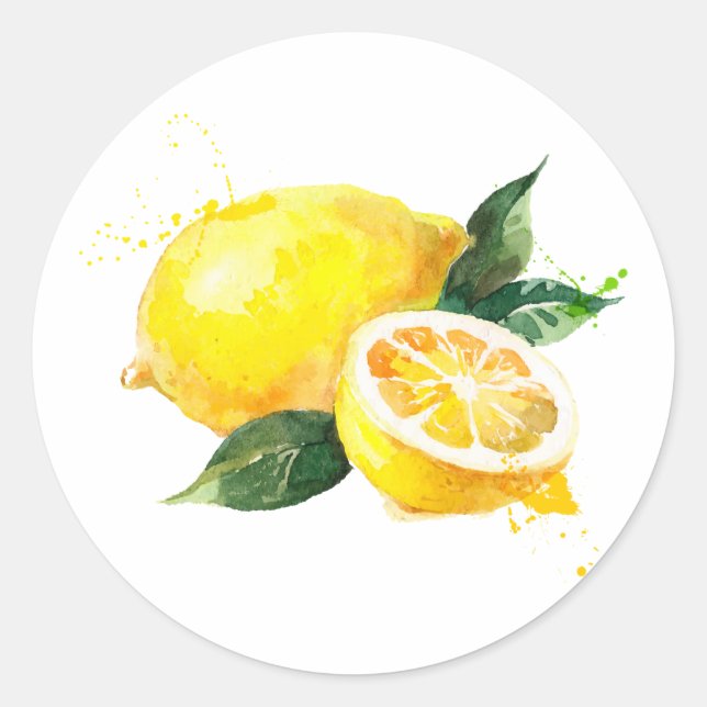 Sticker citron aquarelle (Devant)