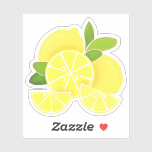 Sticker Citron citron tranches de citron fruits tropicaux 