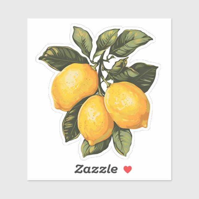 Sticker Citron vintage (Feuille)