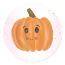 Sticker Citrouille Aquarelle
