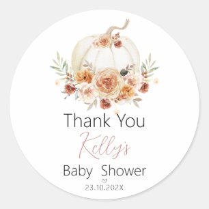 Sticker Citrouille Baby shower automne