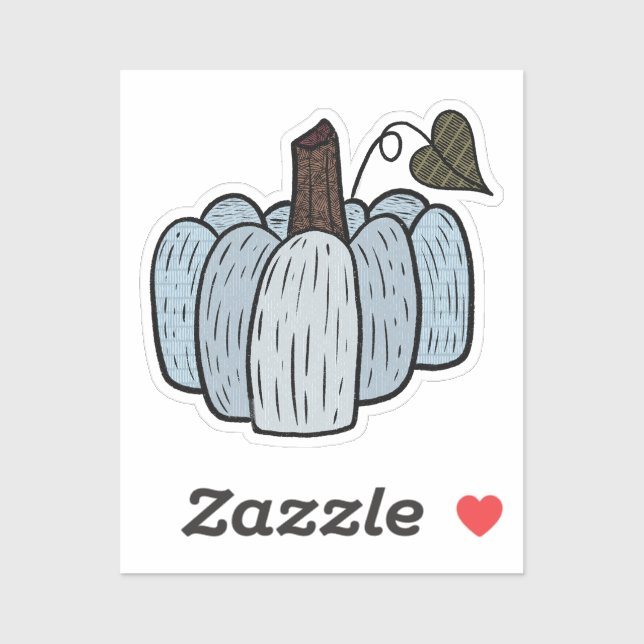Sticker Citrouille bleu à décorer (Feuille)