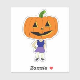 Sticker citrouille chef chibi fille