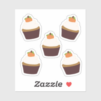 Sticker Citrouille Cupcake - Feuille d'autocollants Venyl