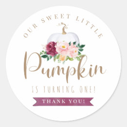 Sticker Citrouille d'automne Merci