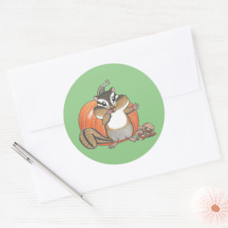 Sticker Citrouille de Chipmunk mignon