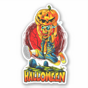 Sticker Citrouille de course Zombie Monster Hallow