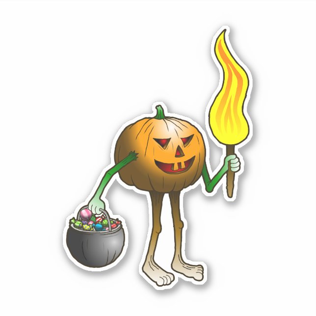 Sticker Citrouille de Trick or Treating (Devant)