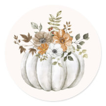 Sticker Citrouille floral