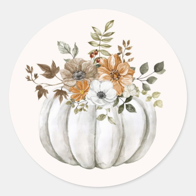 Sticker Citrouille floral (Devant)