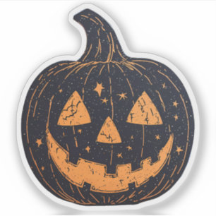Sticker Citrouille Halloween de style vintage