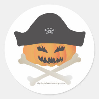 Sticker Citrouille Halloween Pirate