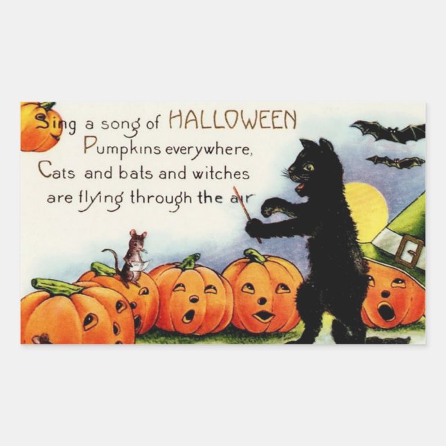 Sticker Citrouille Halloween vintage drôle effraya (Devant)