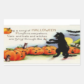 Sticker Citrouille Halloween vintage drôle effraya