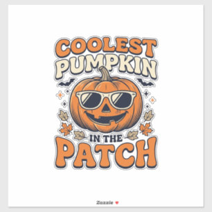 Sticker Citrouille la plus cool du patch Halloween vintage