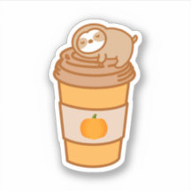 Sticker Citrouille Latte Cup Spice