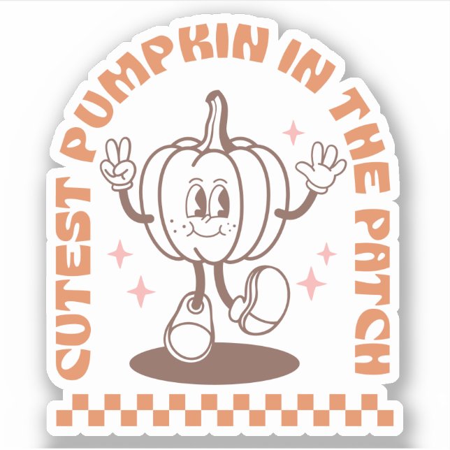 Sticker Citrouille le plus précis dans le patch | Automne  (Devant)