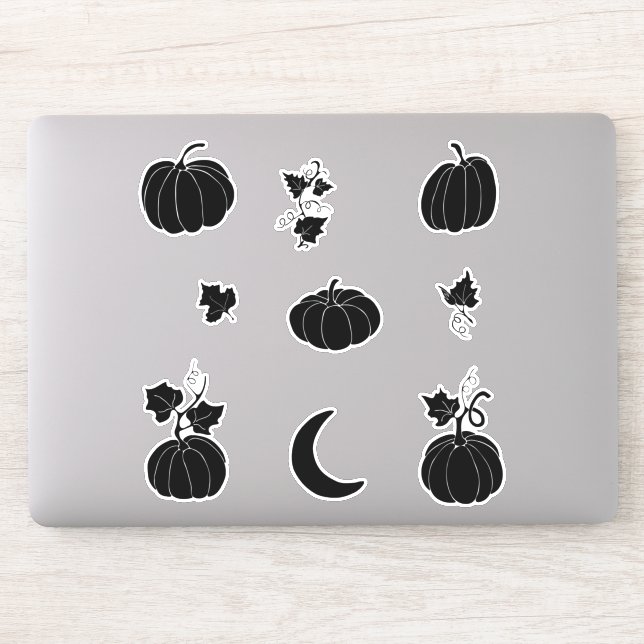 Sticker Citrouille noir pour Halloween (Ordinateur)