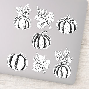 Sticker Citrouille noir pour Halloween
