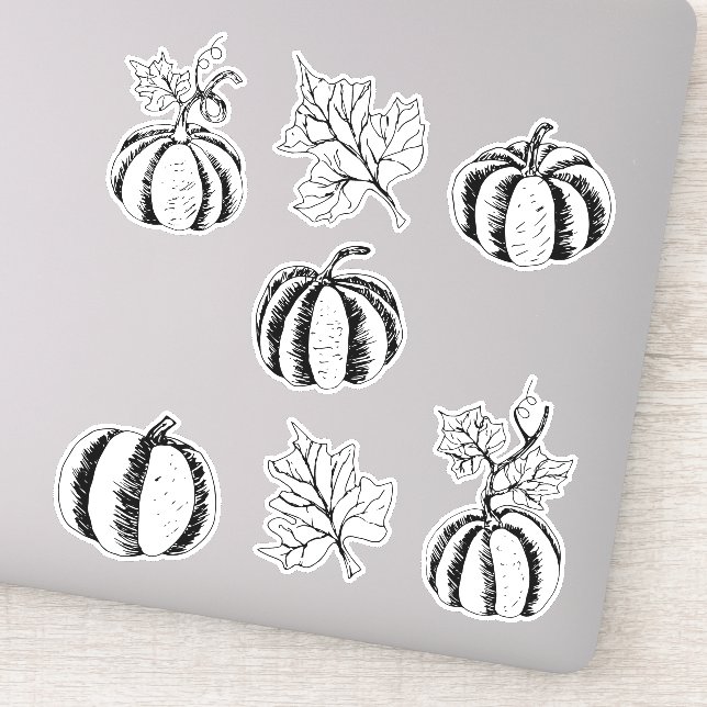 Sticker Citrouille noir pour Halloween (Détail)