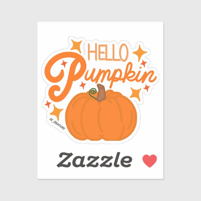 Sticker Citrouille Orange Hello (Feuille)