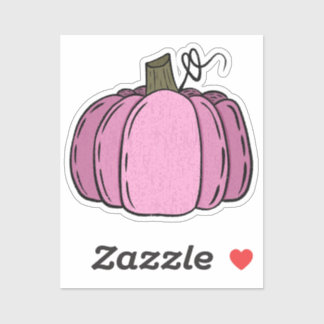 Sticker Citrouille rose à décorer