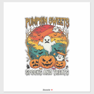 Sticker Citrouille Sucreries Fantômes Friandises Halloween