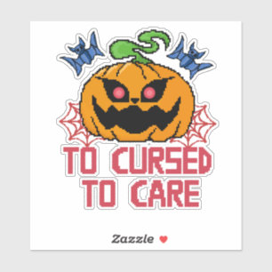 Sticker Citrouilles, crânes et chauves-souris d'Halloween 