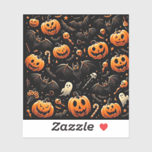 Sticker Citrouilles et chauves-souris