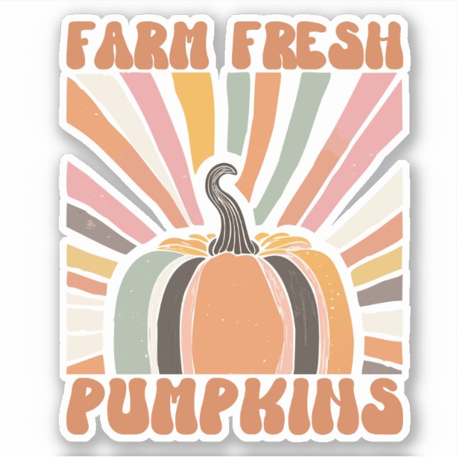 Sticker Citrouilles frais de la ferme rétro (Devant)