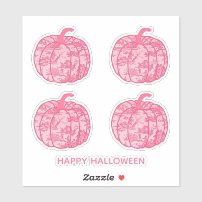 Sticker Citrouilles roses Toile (Feuille)