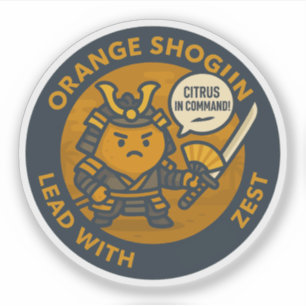 Sticker Citrus au Commandement Samouraï Orange
