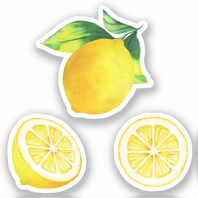 Sticker Citrus d'aquarelle citron (Recto)