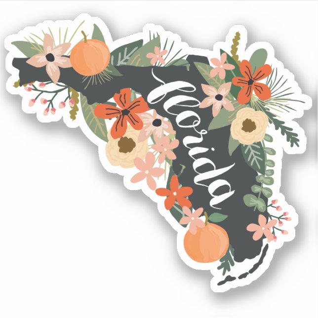 Sticker Citrus Florida State Silhouette (Devant)