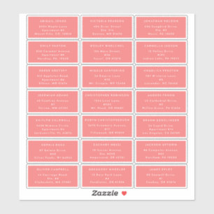 Sticker Citrus Minimalist Mariage rose Adresse d'invité