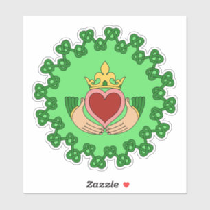 Sticker Claddagh et Knotwork vert