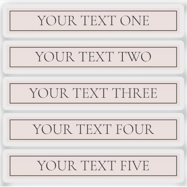 Sticker Clair rose pâle Bleu Bande et Élégant Texte modifi (Devant)