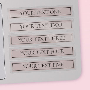 Sticker Clair rose pâle Bleu Bande et Élégant Texte modifi