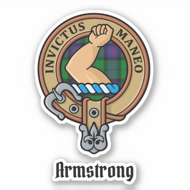 Sticker Clan Armstrong Crest sur l'autocollant Tartan (Devant)