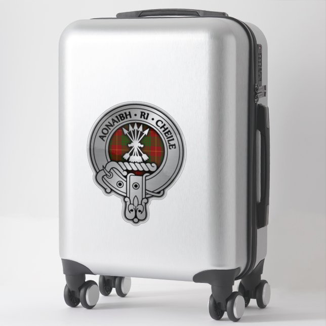 Sticker Clan Cameron Crest & Tartan (Sur valise)