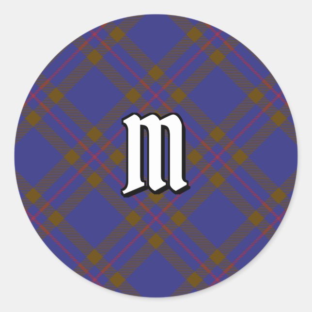 Sticker Clan Elliot Tartan moderne classique rond (Devant)