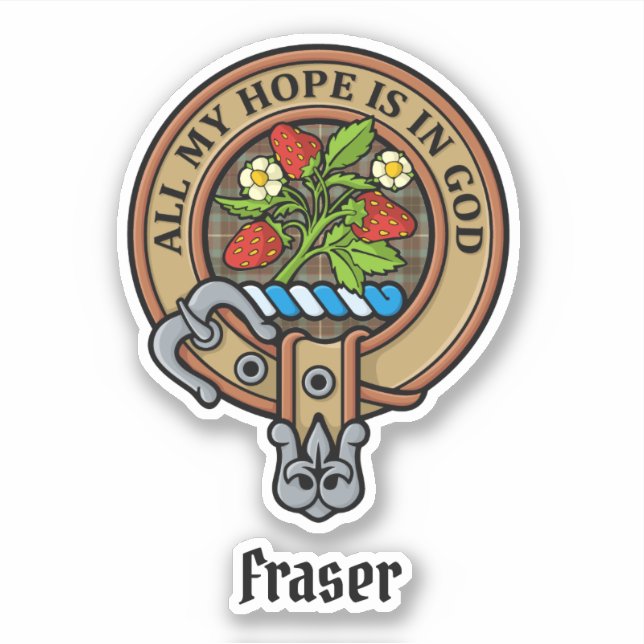 Sticker Clan Fraser Crest sur le tartare de chasse Patinée (Devant)