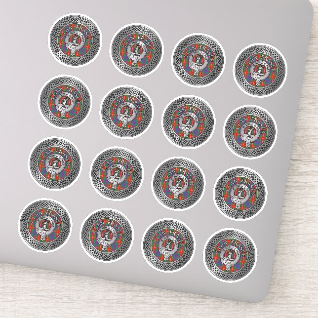 Sticker Clan Fraser Crest & Tartan Knot (Détail)